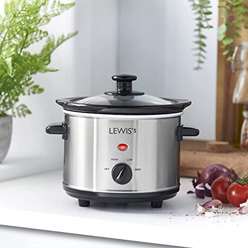 LEWIS'S Slow Cooker 120W - Stainless Steel Food Heater with 3 Heat Settings 1.5ltr 3.5ltr, 5ltr, 8ltr (1.5ltr) - Image 3
