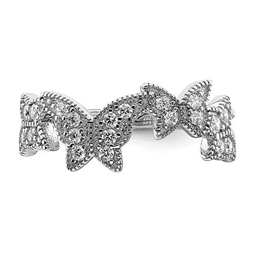 925 Sterling Silver Butterfly Cubic Zirconia Cz Ring Fine Jewelry For Women Gifts For Her #TOP4
