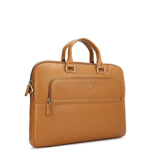 Image of Da Milano LeatherLaptop Bag for Men & Women | Laptop Messenger Bag | Fits Up To 15 inch Laptop | Ideal for Office Purpose (10018A)