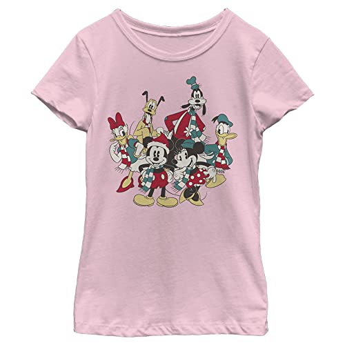 Disney Characters Holiday Group Girl's Solid Crew Tee
