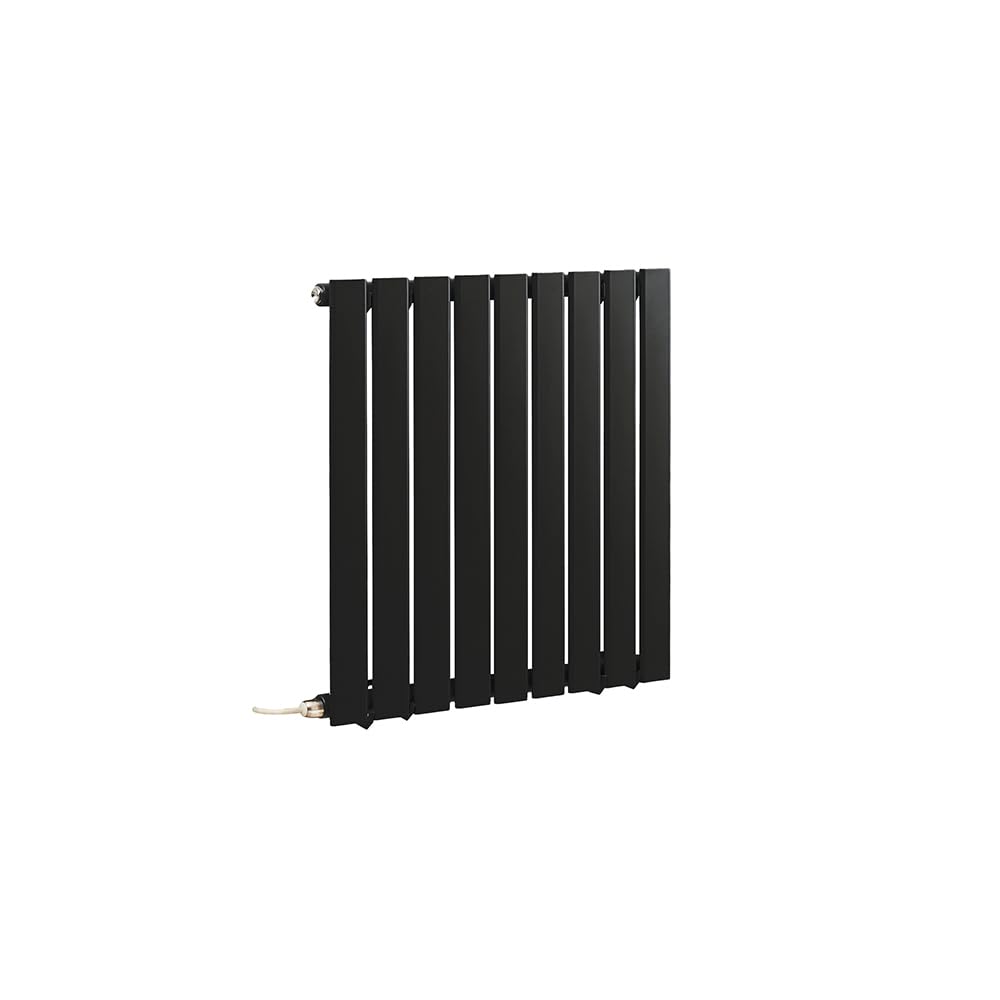 Milano Black Alpha 600W Horizontal Single Flat Panel Electric Radiator - 635Mm X 630Mm