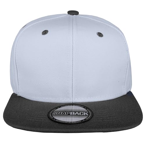 Image of Gelante Snapback Hats for Men - Flat Bill Brim Baseball Cap Hat - Plain Blank Adjustable