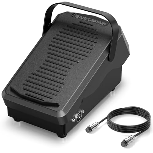 Image of ARCCAPTAIN TIG Welding Foot Pedal, 5-Pin Remote Amp Control | Wider Contact Area / Strap Design / Foot Pedal for TIG200, TIG200P, TIG200PACDC, TIG205PRO and TIG205P PRO
