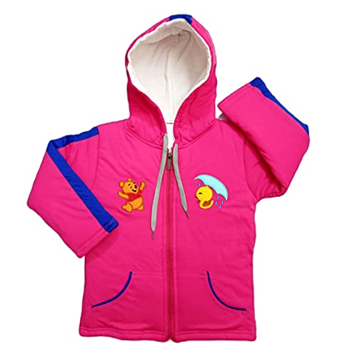 Image of Daddy's Little One Unisex Regular Fit Hooded Winter Jacket for Baby Boys /Baby Girls with Zipper (KIDS CASUAL WEAR JACKET)