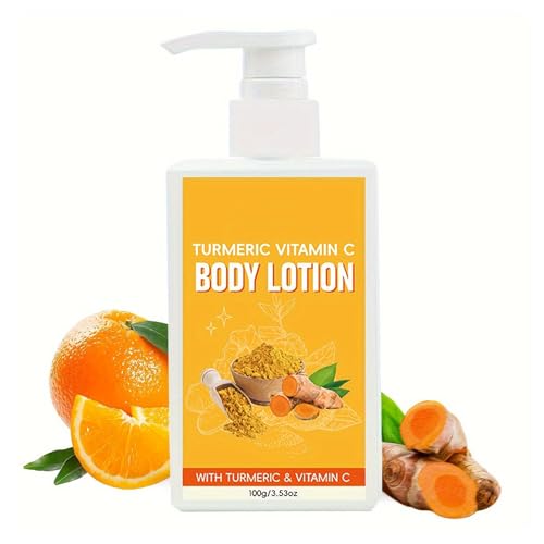 Turmeric & Vitamin C Cream Body Lotion, Firming, Moisturizer Refreshing, Non-sticky, Anti Aging Vitamin C Lotion For Women & Men, for Face & Body(100G)