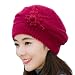Haoricu Beret Cap, Fashion Womens Flower Knit Crochet Beanie Hat Winter Warm Cap (❤️G)