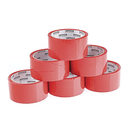 OFFICER PRODUCTS PRODUCTS 15025031-04 Lot de 6 rouleaux de ruban adhésif d'emballage en polypropylène coloré avec colle acrylique/ruban d'emballage