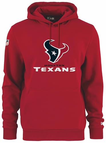 New Era - Sweat à capuche NFL Houston Texans avec logo et nom de l'équipe Texans, rouge, M