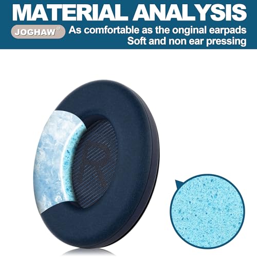 Image of Full Cooling Gel Replacement Earpads for Bose QuietComfort QC35 Headphones Ear Pads Cushions with Breathable Ice Silk Fabric, High-Density Noise Cancelling Foam - Blue