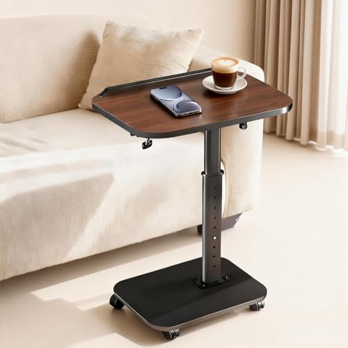 Mesa de altura ajustable portatil con ruedas para salon y dormitorio 2
