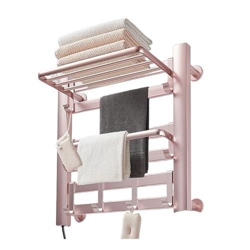 Porte-serviettes électrique pour salle de bain moderne couleur or rose