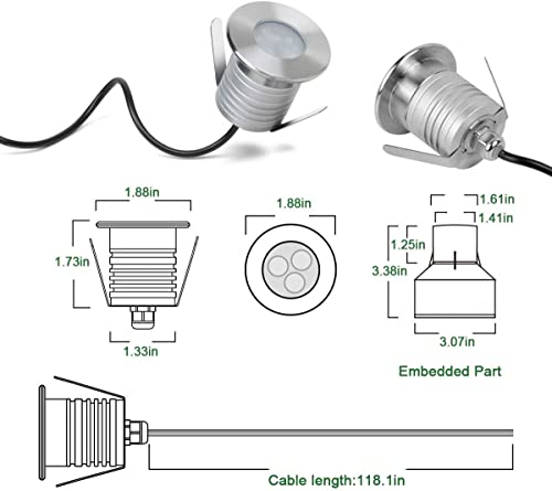 Landscapestation 4-Packs Led Swimming Pool Lights, Ip68 Waterproof Underwater Blue Light, 3W Low Voltage Dc 12-24V In-Ground Lights For Pools Ponds Waterfall Fountains Hot Spring Hall #TOP3