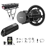 Rendimiento Excelente: Estos kits, compatibles con cajas de pedalier de 68-73 mm, 85-105 mm y 105-125 mm, funcionan con la mayoría de bicicletas con transmisión de cadena y frenos de disco o V. Ofrecen un par máximo de 80 N·m (BBS01B), 120 N·m (BBS02B) y 160 N·m (BBS-HD). Con tres modos de conducción, mejoran la potencia y autonomía, facilitando la subida de colinas y terrenos montañosos