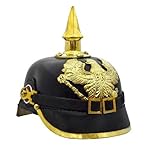 This fits head: 57 – 59 cm. NASIR ALI German Prussian with Brass Leather Spiked Helmet Chin Strap by