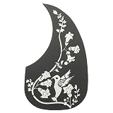FUNOMOCYA Guitar Pickguard Sticker Pickguard Decal Acoustic Guitar Protector Wooden Guitar Plate Scraper Flower and Black for Acoustic Guitar