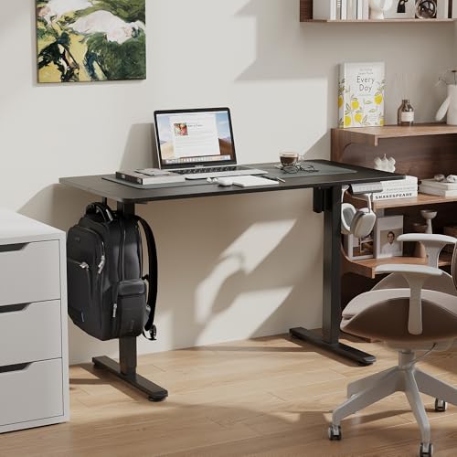 Scrivania Elettrica Regolabile, 120 x 60 cm, Altezza 72-120 cm, Motore Silenzioso, 3 Memorie Preimpostate, Scrivania Gaming e da Ufficio,Gancio per Cuffie, Scrivania da Ufficio e Gaming, Nero - Sedia gaming - Immagine 1
