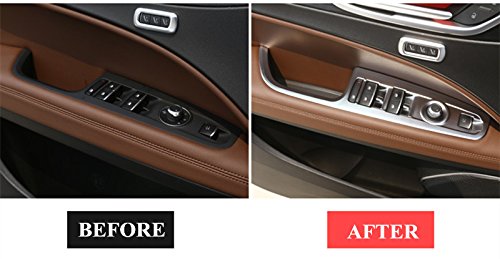 Interior Car Door Window Switch Button Frame Trim Cover 4pcs for Alfa Romeo Stelvio 949 2017-2019