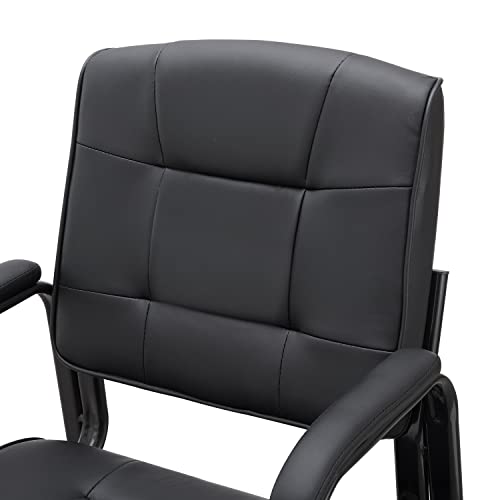 Naomi Home Mindy Office Guest Chair Set Of 2, Heavy Duty Leather Waiting Room Chairs, Lobby Reception Chairs With Padded Arm Rest, Side Chair, Conference Room Chairs Set Of 2 Black #TOP4