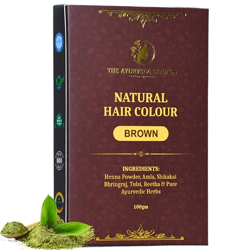 Image of Natural Hair Colour Brown For Women & Men | 100% Natural | Ammonia & PPD Free | Herbal Organic Hair Colour | Plant-Based | Nature Henna Powder | 9 Organic Ayurvedic Extracts | Nature Brown Pack of 1 (100 gm)