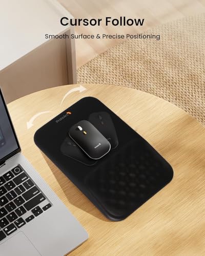 Image of ProtoArc Ergonomic Mouse Pad with Wrist Rest, Mousepad with Massage Design, Soft Memory Foam and Non-Slip PU Base for Pain Relief, Desk, Home, Office, 12x8 Inches, Black