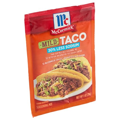 Image of McCormick 30% Less Sodium Mild Taco Seasoning Mix, 1 oz (Pack of 12)