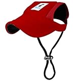USO CÓMODO: Diseñada para perros, con orificios para la oreja en la parte superior, esta tapa se ajusta sobre las orejas de los perros, y la correa para el cuello ajustable y no elástica mantiene la tapa puesta y facilita el ajuste.