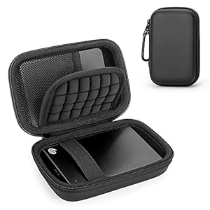 Western Digital WD Elements Schutzhülle für Externe Festplatte/Toshiba Canvio Basics/Seagate HDD Case, tragbarer externer Speicher 2,  Externe Festplatten, stoßfest, Hartschale, Schwarz