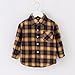 Boys Long Sleeve Plaid Shirt Jacket Button Down Flannel Shirts Lapel Jackets for Kids Casual (Yellow #3, 18-24 Months)