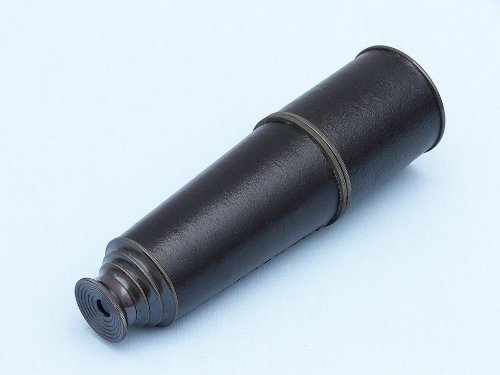 Hand Made Admiral's Black/Antique Leather Spyglass 18