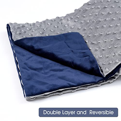 Phf Minky Baby Blanket For Boys Girls Neutral, 40X50 Inches Double Layer Baby Blankets With Dotted Backing, Unisex Receiving Blanket Bed Throws For Newborn, Infant, Babies, Navy&Grey #TOP4