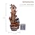 Alpine Corporation ZEN882SLR 32" Solar-Powered Birdhouse Fountain with Cascading Water and LED Lights - Outdoor Garden Decor, Brown