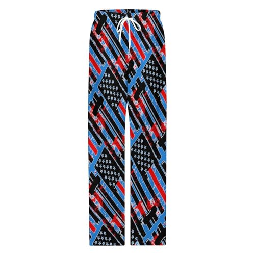Weight Lifting U.S Flag Mens Pajama Pants Print Lounge Pant PJ Bottoms Sleepwear Loungewear4