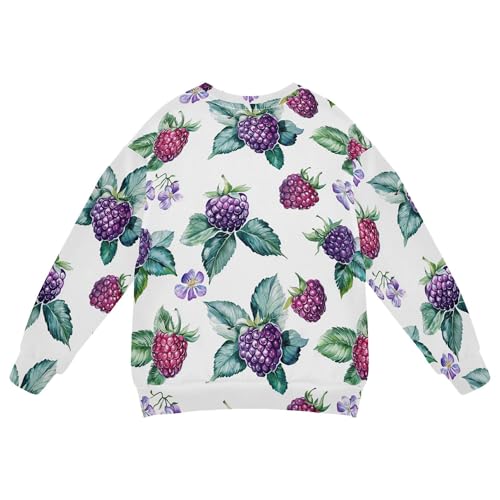 JUNZAN Fresh Dewberry Fruit White Little Kids Sweatshirt Hoodie Crewneck Outerwear for Kids Athletic 4T2