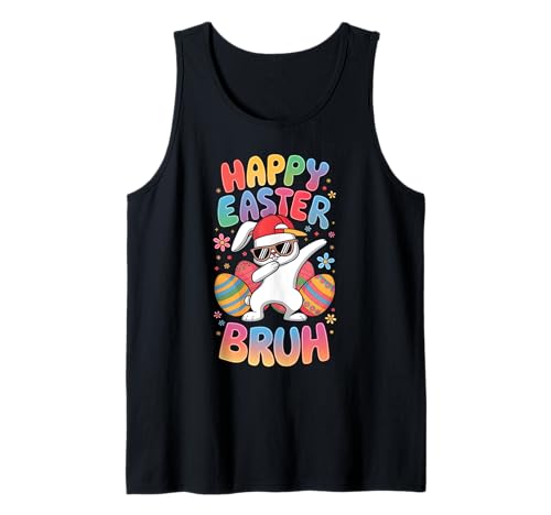Dabbing Bunny Happy Easter Bruh, Funny Boy Girl Kids Gifts Camiseta sin Mangas