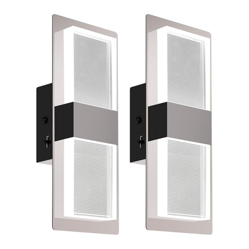 Image of OKELI Modern Wall Sconce Set of 2, LED Wall Mounted Light Indoor Dimmable Wall Light Fixture for Bedroom, LED Vanity Lights for Bathroom Wall Lights for Living Room, Hallway, Entryway, Corridor