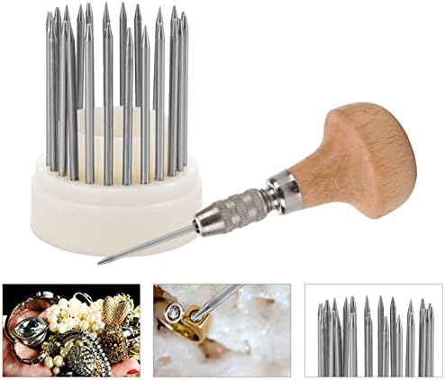23pcs Jewelry Graver Tool, Beading Tools Set Graver Beader Stone Setting Graver Jewelry Tool Dapping Set Jewelry Setting Tools Sharpener Tool Metal Graver Set Jewelry Graver Set for Jewelry Making