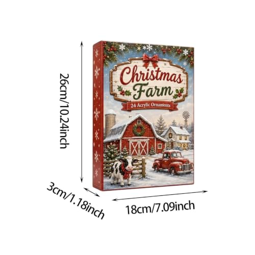Highland Cow Christmas Advent Calendar 2026 24 Acrylic Ornaments, Red - image 2