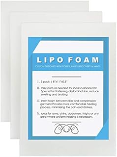Moolida 3 Pack Lipo Foam - Post Surgery Ab Board for Use with Post Liposuction Surgery Flattening Abdominal Compression Garments Liposuction Foam pads for Recovery 8