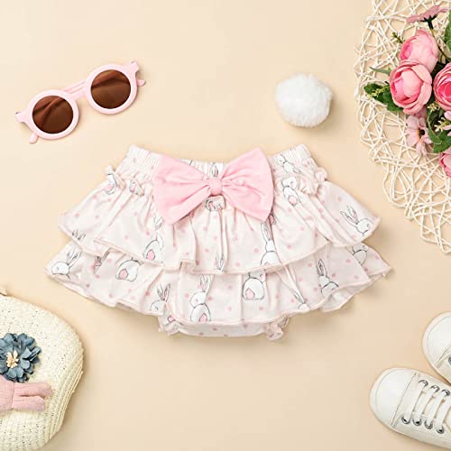 Focutebb 0 3 Months My 1St Easter Outfits Baby Girls Clothes Ruffle Romper Cute Bunny Skirt Headband Dress Clothes Set Pink 0-3 Months #TOP4
