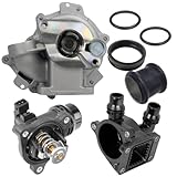 KWxbCry Engine Water Pump Coolant Thermostat with Flange Kit Compatible with Automotive Motorcycle Parts E87 E90 E91 E92 X1 E84 N46 for Part Number 11517515778 11537510959 11517572859