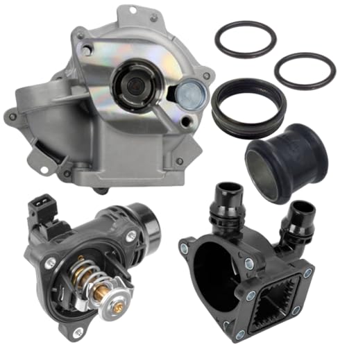 KWxbCry Engine Water Pump Coolant Thermostat with Flange Kit Compatible with Automotive Motorcycle Parts E87 E90 E91 E92 X1 E84 N46 for Part Number 11517515778 11537510959 11517572859