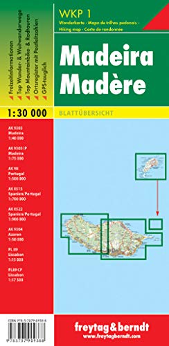 Madeira, Wanderkarte 1:30.000: Wandel- en fietskaart 1:30 000 (freytag & berndt Wander-Rad-Freizeitkarten)