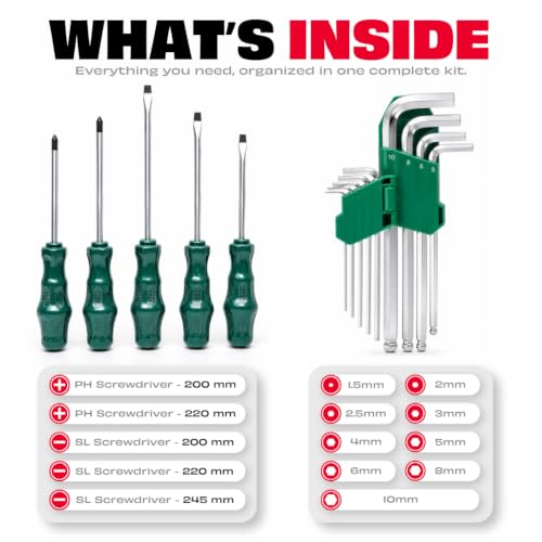 Image of JPT 85-Piece Mechanics Tool Set, Garage Repair Kit with Tool Box