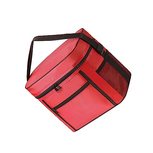 iplusmile Bolsa Almuerzo Aislada Portátil de Oxford Rojo Bolsa Térmica para Comida Bebida y Snack con Correa para Trabajo Escuela y Picnic
