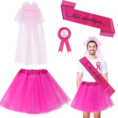 JGA Kostüm für Männer, Bräutigam Outfit, Junggesellenabschied Accessoires Mit Tütü Herren für Party, Hochzeit, Verlobungsfeier