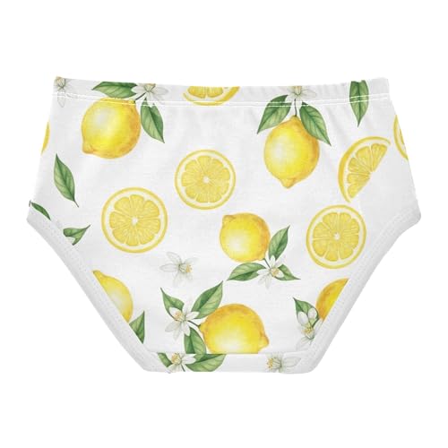 Watercolor Yellow Lemons White Girls Underwear Toddler 2t Cotton Panties for Girl Florals Kids Undies Briefs2