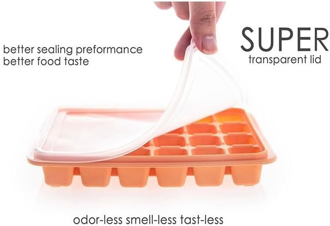 Miniatura 4 de Juego de 2 bandejas para cubitos de hielo, de fácil liberación, 24 moldes de silicona flexibles para cubitos de hielo con tapa extraíble, bandejas