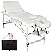 TecTake Camilla de masaje Mesa de masaje Banco de masaje en aluminio 3 zonas - disponible en diferentes colores - (Blanco | No. 401046)
