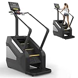 Commercial Stair Climber Stepper with LED Monitor, 15 Resistance Levels, 22-135 Steps/Min, 300 lb Max Load - Home & Gym Climbing Machine, Space Efficient