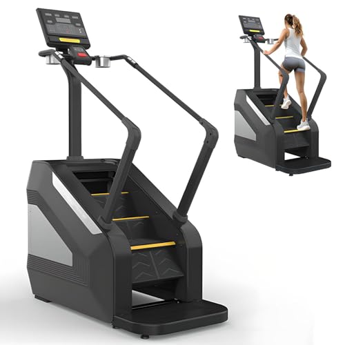 Commercial Stair Climber Stepper with LED Monitor, 15 Resistance Levels, 22-135 Steps/Min, 300 lb Max Load - Home & Gym Climbing Machine, Space Efficient